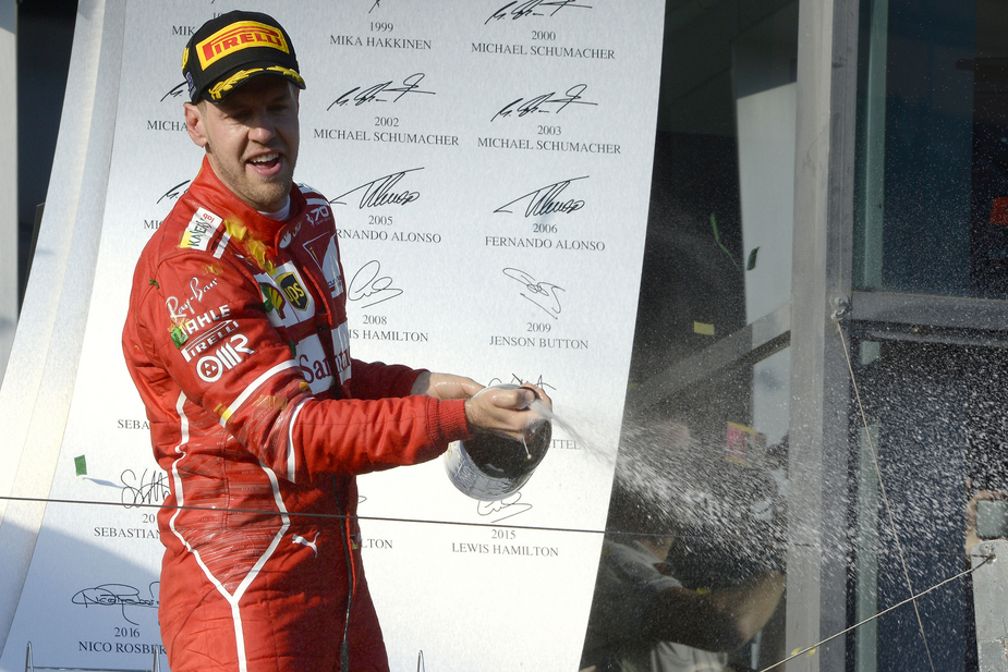 Vettel won the first race of the season beating the two Mercedes