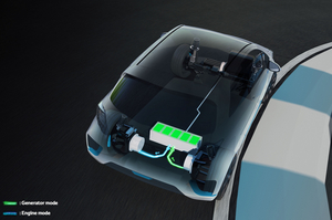 The generator is the in back and balances power to the rear