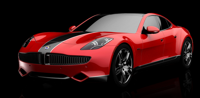 The red car is inspired by hot rodding The red car is inspired by hot rodding