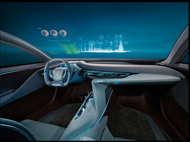 THe interior includes grey seats with aluminum, suede and ebony trim
