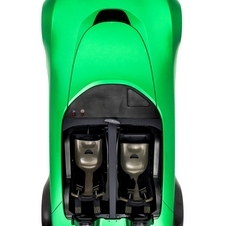 The engine compartment is set well back from the front end of the car