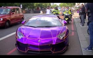 It is hard to imagine driving a purple and orange Aventador